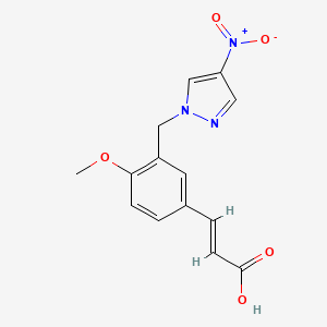 (2E)-3-{4-Methoxy-3-[(4-nitro-1H-pyrazol-1-yl)-methyl]phenyl}acrylic acid