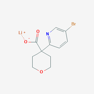 B2711605 Lithium;4-(5-bromopyridin-2-yl)oxane-4-carboxylate CAS No. 2361635-86-9