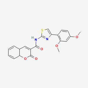 molecular formula C21H18N2O5S B2711618 N-(4-(2,4-dimethoxyphenyl)thiazol-2-yl)-2-oxo-4a,8a-dihydro-2H-chromene-3-carboxamide CAS No. 394227-32-8