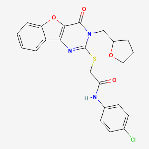 N-(4-chlorophenyl)-2-{[4-oxo-3-(tetrahydrofuran-2-ylmethyl)-3,4-dihydro[1]benzofuro[3,2-d]pyrimidin-2-yl]sulfanyl}acetamide