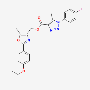 (2-(4-isopropoxyphenyl)-5-methyloxazol-4-yl)methyl 1-(4-fluorophenyl)-5-methyl-1H-1,2,3-triazole-4-carboxylate
