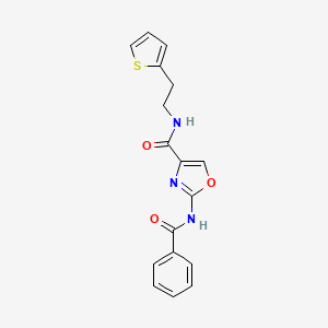 2-benzamido-N-(2-(thiophen-2-yl)ethyl)oxazole-4-carboxamide