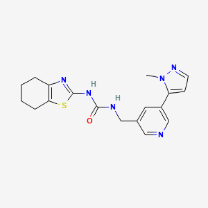 molecular formula C18H20N6OS B2711653 1-((5-(1-methyl-1H-pyrazol-5-yl)pyridin-3-yl)methyl)-3-(4,5,6,7-tetrahydrobenzo[d]thiazol-2-yl)urea CAS No. 2034226-43-0
