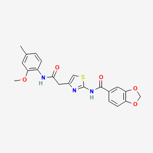 N-(4-(2-((2-methoxy-4-methylphenyl)amino)-2-oxoethyl)thiazol-2-yl)benzo[d][1,3]dioxole-5-carboxamide