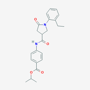 molecular formula C23H26N2O4 B271168 propan-2-yl 4-({[1-(2-ethylphenyl)-5-oxopyrrolidin-3-yl]carbonyl}amino)benzoate 