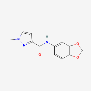 molecular formula C12H11N3O3 B2711694 N-(2H-1,3-benzodioxol-5-yl)-1-methyl-1H-pyrazole-3-carboxamide CAS No. 1018016-76-6