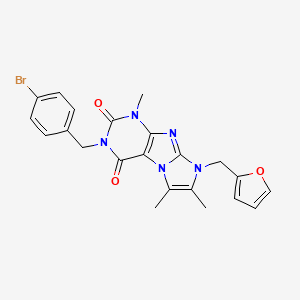 molecular formula C22H20BrN5O3 B2711719 3-(4-bromobenzyl)-8-(furan-2-ylmethyl)-1,6,7-trimethyl-1H-imidazo[2,1-f]purine-2,4(3H,8H)-dione CAS No. 896322-38-6