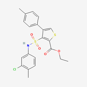 molecular formula C21H20ClNO4S2 B2711726 Ethyl 3-[(3-chloro-4-methylphenyl)sulfamoyl]-4-(4-methylphenyl)thiophene-2-carboxylate CAS No. 1223839-40-4