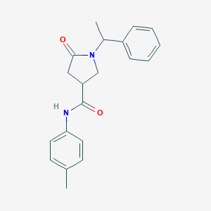 molecular formula C20H22N2O2 B271173 N-(4-methylphenyl)-5-oxo-1-(1-phenylethyl)-3-pyrrolidinecarboxamide 