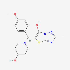 5-((4-Hydroxypiperidin-1-yl)(4-methoxyphenyl)methyl)-2-methylthiazolo[3,2-b][1,2,4]triazol-6-ol