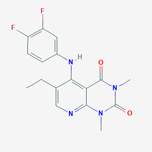 molecular formula C17H16F2N4O2 B2711751 5-((3,4-difluorophenyl)amino)-6-ethyl-1,3-dimethylpyrido[2,3-d]pyrimidine-2,4(1H,3H)-dione CAS No. 946357-86-4