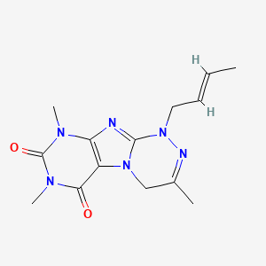 (E)-1-(but-2-en-1-yl)-3,7,9-trimethyl-7,9-dihydro-[1,2,4]triazino[3,4-f]purine-6,8(1H,4H)-dione