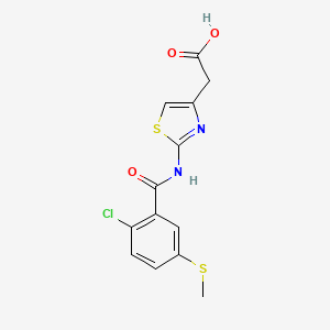 2-{2-[2-Chloro-5-(methylsulfanyl)benzamido]-1,3-thiazol-4-yl}acetic acid