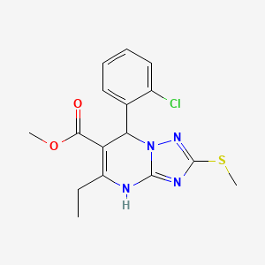 Methyl 7-(2-chlorophenyl)-5-ethyl-2-(methylthio)-4,7-dihydro-[1,2,4]triazolo[1,5-a]pyrimidine-6-carboxylate