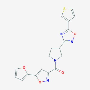 (5-(Furan-2-yl)isoxazol-3-yl)(3-(5-(thiophen-3-yl)-1,2,4-oxadiazol-3-yl)pyrrolidin-1-yl)methanone