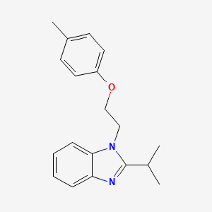 molecular formula C19H22N2O B2711789 1-[2-(4-methylphenoxy)ethyl]-2-(propan-2-yl)-1H-1,3-benzodiazole CAS No. 615279-49-7