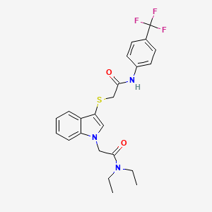 2-({1-[2-(diethylamino)-2-oxoethyl]-1H-indol-3-yl}thio)-N-[4-(trifluoromethyl)phenyl]acetamide