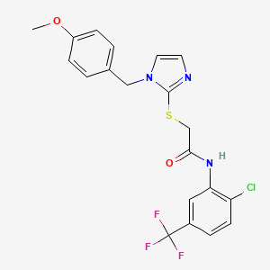 N-(2-chloro-5-(trifluoromethyl)phenyl)-2-((1-(4-methoxybenzyl)-1H-imidazol-2-yl)thio)acetamide