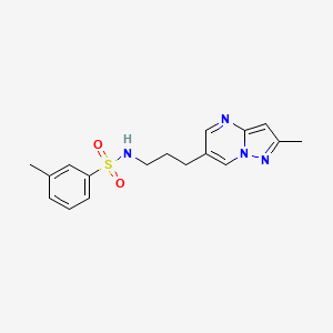 molecular formula C17H20N4O2S B2711829 3-methyl-N-(3-(2-methylpyrazolo[1,5-a]pyrimidin-6-yl)propyl)benzenesulfonamide CAS No. 1797862-67-9
