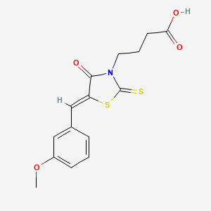 4-[(5Z)-5-[(3-methoxyphenyl)methylidene]-4-oxo-2-sulfanylidene-1,3-thiazolidin-3-yl]butanoic acid