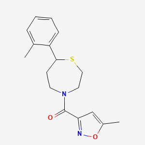 molecular formula C17H20N2O2S B2711836 (5-Methylisoxazol-3-yl)(7-(o-tolyl)-1,4-thiazepan-4-yl)methanone CAS No. 1706090-59-6
