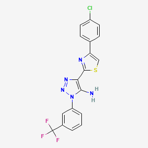 4-[4-(4-chlorophenyl)-1,3-thiazol-2-yl]-1-[3-(trifluoromethyl)phenyl]-1H-1,2,3-triazol-5-amine