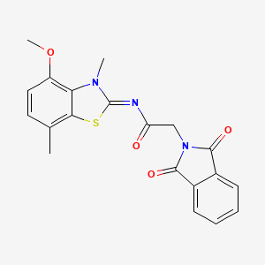 (Z)-2-(1,3-dioxoisoindolin-2-yl)-N-(4-methoxy-3,7-dimethylbenzo[d]thiazol-2(3H)-ylidene)acetamide