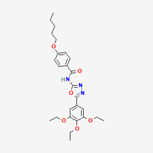 4-(pentyloxy)-N-(5-(3,4,5-triethoxyphenyl)-1,3,4-oxadiazol-2-yl)benzamide