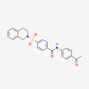 molecular formula C24H22N2O4S B2711939 N-(4-acetylphenyl)-4-(1,2,3,4-tetrahydroisoquinoline-2-sulfonyl)benzamide CAS No. 391876-53-2