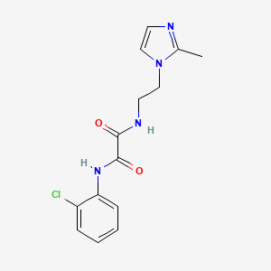 molecular formula C14H15ClN4O2 B2711958 N'-(2-chlorophenyl)-N-[2-(2-methyl-1H-imidazol-1-yl)ethyl]ethanediamide CAS No. 1209763-05-2
