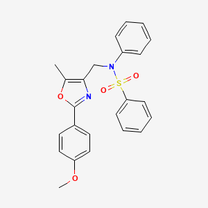 molecular formula C24H22N2O4S B2711988 N-{[2-(4-methoxyphenyl)-5-methyl-1,3-oxazol-4-yl]methyl}-N-phenylbenzenesulfonamide CAS No. 1251644-08-2