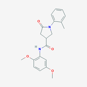 molecular formula C20H22N2O4 B271200 N-(2,5-dimethoxyphenyl)-1-(2-methylphenyl)-5-oxopyrrolidine-3-carboxamide 