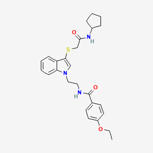 molecular formula C26H31N3O3S B2712029 N-[2-(3-{[(cyclopentylcarbamoyl)methyl]sulfanyl}-1H-indol-1-yl)ethyl]-4-ethoxybenzamide CAS No. 862826-36-6
