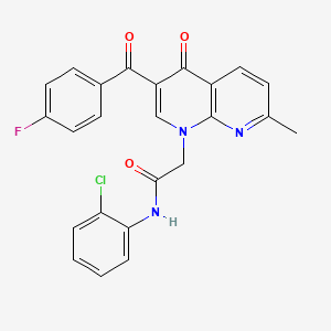 molecular formula C24H17ClFN3O3 B2712048 N-(2-chlorophenyl)-2-[3-(4-fluorobenzoyl)-7-methyl-4-oxo-1,4-dihydro-1,8-naphthyridin-1-yl]acetamide CAS No. 894915-74-3