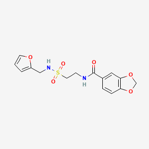 molecular formula C15H16N2O6S B2712116 N-(2-{[(furan-2-yl)methyl]sulfamoyl}ethyl)-2H-1,3-benzodioxole-5-carboxamide CAS No. 899968-44-6