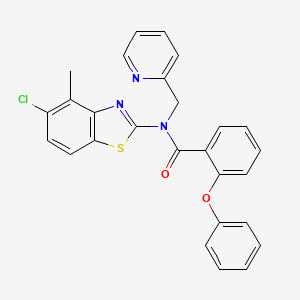 molecular formula C27H20ClN3O2S B2712124 N-(5-chloro-4-methyl-1,3-benzothiazol-2-yl)-2-phenoxy-N-[(pyridin-2-yl)methyl]benzamide CAS No. 923066-78-8
