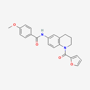molecular formula C22H20N2O4 B2712147 N-[1-(furan-2-carbonyl)-1,2,3,4-tetrahydroquinolin-6-yl]-4-methoxybenzamide CAS No. 946367-31-3