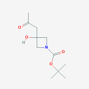 molecular formula C11H19NO4 B2712170 Tert-butyl 3-hydroxy-3-(2-oxopropyl)azetidine-1-carboxylate CAS No. 1772605-55-6