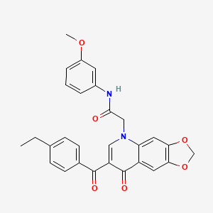 2-[7-(4-ethylbenzoyl)-8-oxo-[1,3]dioxolo[4,5-g]quinolin-5-yl]-N-(3-methoxyphenyl)acetamide