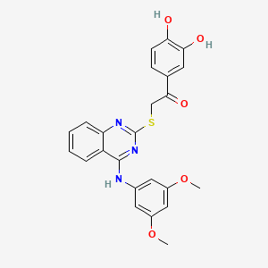 1-(3,4-Dihydroxyphenyl)-2-[4-(3,5-dimethoxyanilino)quinazolin-2-yl]sulfanylethanone