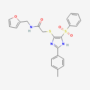 N-(2-furylmethyl)-2-[2-(4-methylphenyl)-4-(phenylsulfonyl)imidazol-5-ylthio]ac etamide