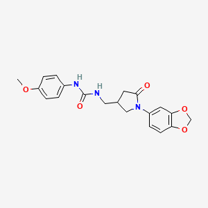 1-((1-(Benzo[d][1,3]dioxol-5-yl)-5-oxopyrrolidin-3-yl)methyl)-3-(4-methoxyphenyl)urea