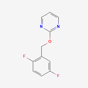 molecular formula C11H8F2N2O B2712198 2-[(2,5-Difluorophenyl)methoxy]pyrimidine CAS No. 2201211-10-9