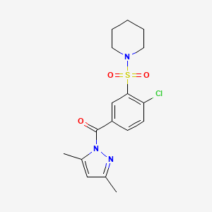 (4-chloro-3-(piperidin-1-ylsulfonyl)phenyl)(3,5-dimethyl-1H-pyrazol-1-yl)methanone