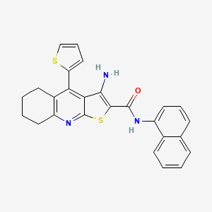 3-amino-N-(naphthalen-1-yl)-4-(thiophen-2-yl)-5,6,7,8-tetrahydrothieno[2,3-b]quinoline-2-carboxamide