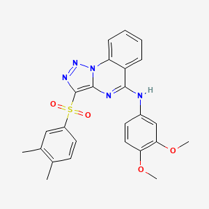 molecular formula C25H23N5O4S B2712223 N-(3,4-DIMETHOXYPHENYL)-3-(3,4-DIMETHYLBENZENESULFONYL)-[1,2,3]TRIAZOLO[1,5-A]QUINAZOLIN-5-AMINE CAS No. 872197-33-6