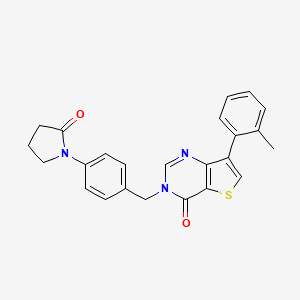 7-(2-methylphenyl)-3-[4-(2-oxopyrrolidin-1-yl)benzyl]thieno[3,2-d]pyrimidin-4(3H)-one