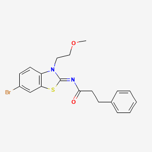 (Z)-N-(6-bromo-3-(2-methoxyethyl)benzo[d]thiazol-2(3H)-ylidene)-3-phenylpropanamide