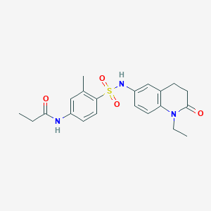 N-(4-(N-(1-ethyl-2-oxo-1,2,3,4-tetrahydroquinolin-6-yl)sulfamoyl)-3-methylphenyl)propionamide
