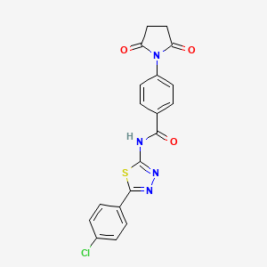 molecular formula C19H13ClN4O3S B2712236 N-[5-(4-chlorophenyl)-1,3,4-thiadiazol-2-yl]-4-(2,5-dioxopyrrolidin-1-yl)benzamide CAS No. 392242-23-8